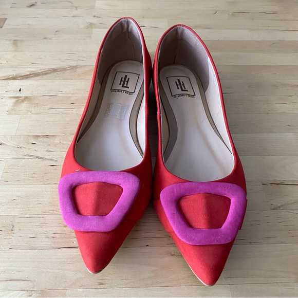 Red and pink leather flats size 6.5 - Picture 2 of 7